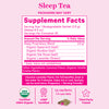 Pink Stork Sleep Tea supplement facts panel.