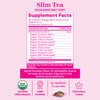 Pink Stork Slim Tea supplement facts panel and directions.