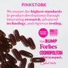 Pile of Sunflower Lecithin softgels. List of logos from press that Pink Stork has been featured in.