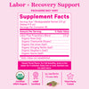Pink Stork Labor Prep Tea, Sweet Floral Flavor Supplement Facts.