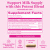 Pink Stork Total Lactation supplement facts panel.