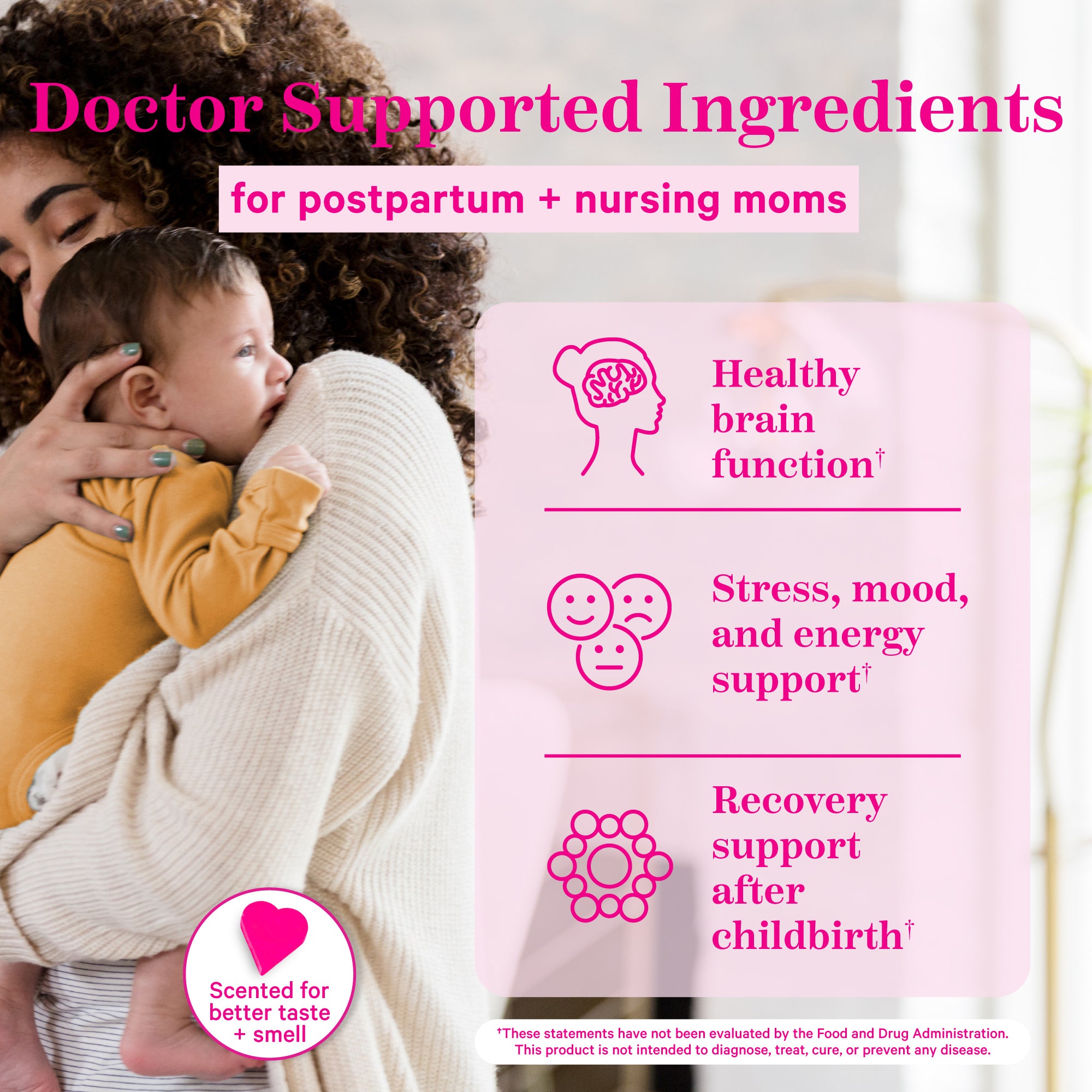 Postpartum Vitamins with DHA  Total Postnatal + DHA - Pink Stork