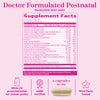 Pink Stork Total Postnatal supplement facts panel.