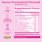 Pink Stork Total Prenatal 180 supplement facts panel.