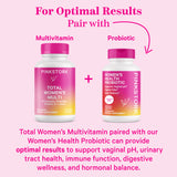 For optimal results pair with Pink Stork Women's Health Probiotic. Total Women's Multivitamin paired with our Women's Health Probiotic can provide optimal results to support vaginal pH, urinary tract health, immune function, digestive wellness, and hormonal balance. 