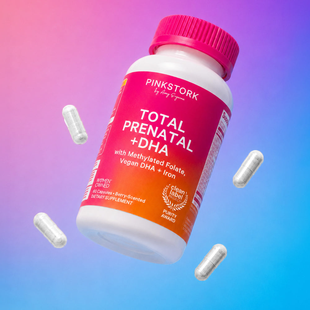 Total Prenatal Bottle with blue and pink gradient