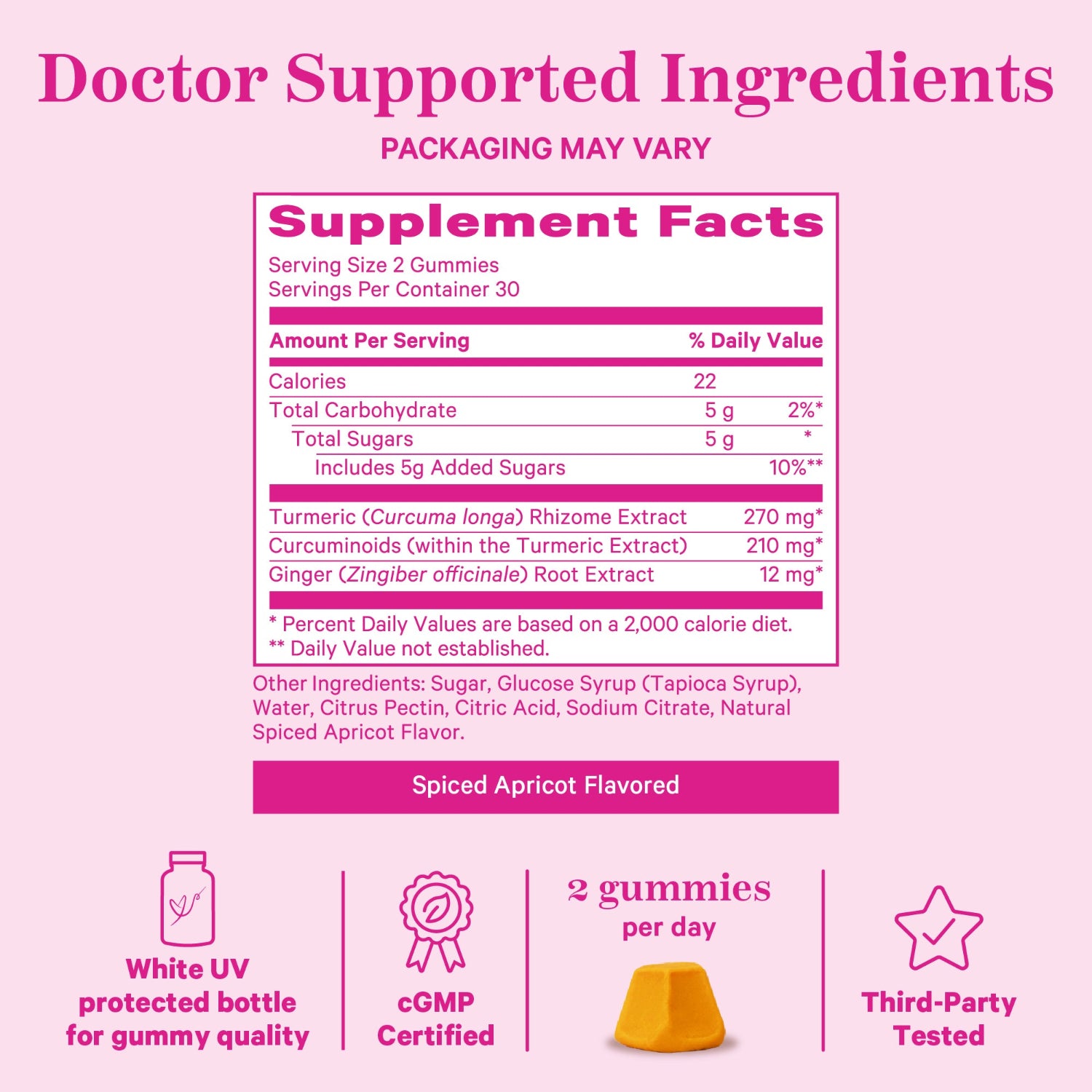 Turmeric Ginger Gummies supplement facts