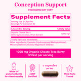 Pink Stork Vitex supplement facts panel.