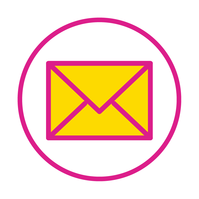 Envelope in a circle icon.