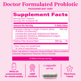 Pink Stork Women's Health Probiotic supplement facts panel.