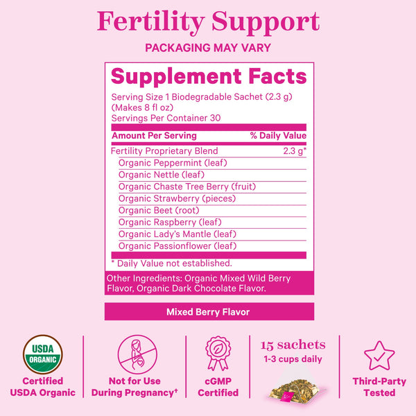 fertility mixed berry tea supplement facts