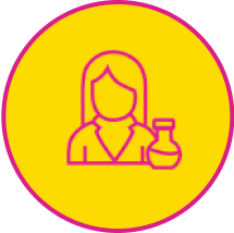 Icon of the bust of a woman in a lab coat with a beaker