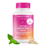 Pink Stork Total Prenatal + DHA mint scented.