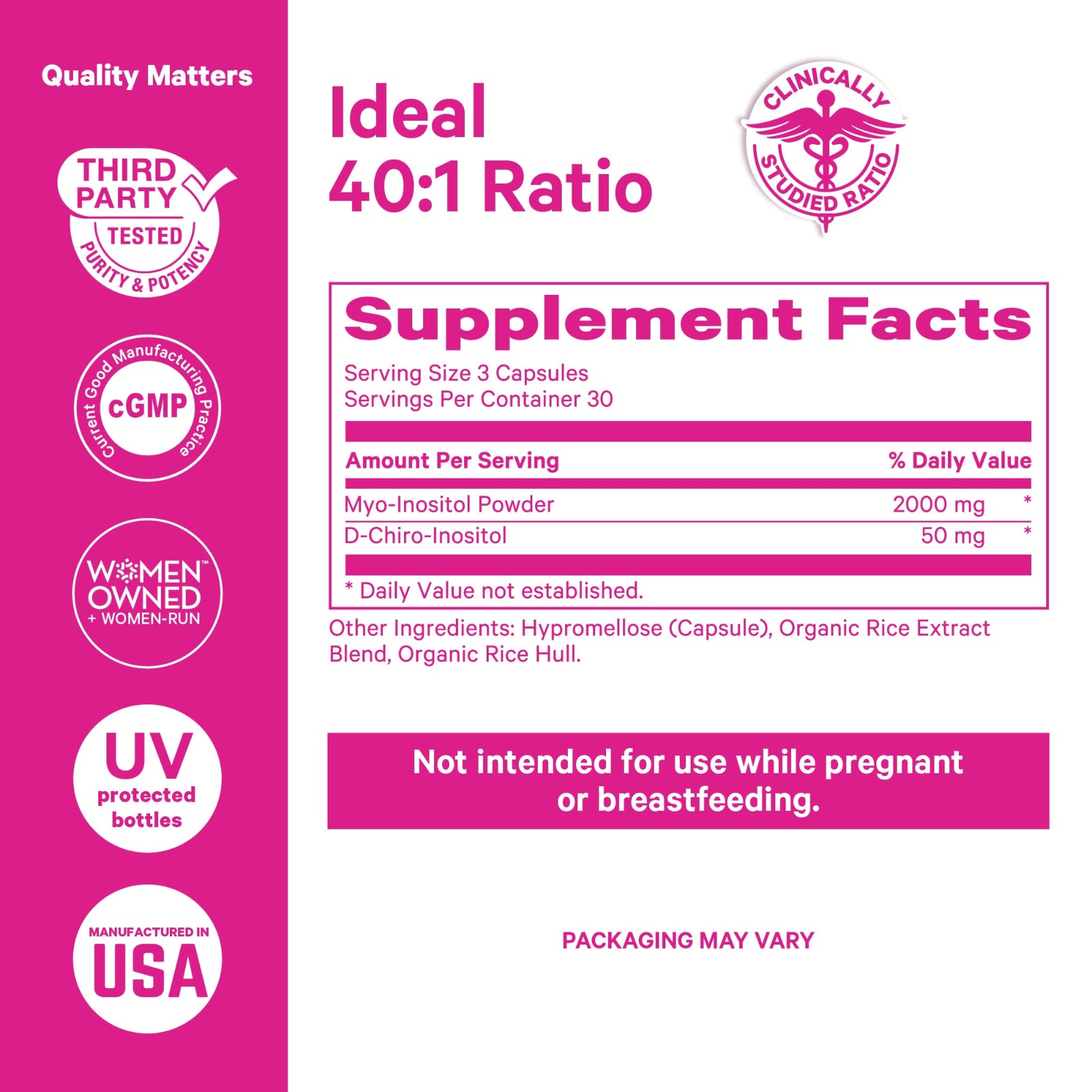 40:1 Ratio Myo-Inositol + D-Chiro-Inositol