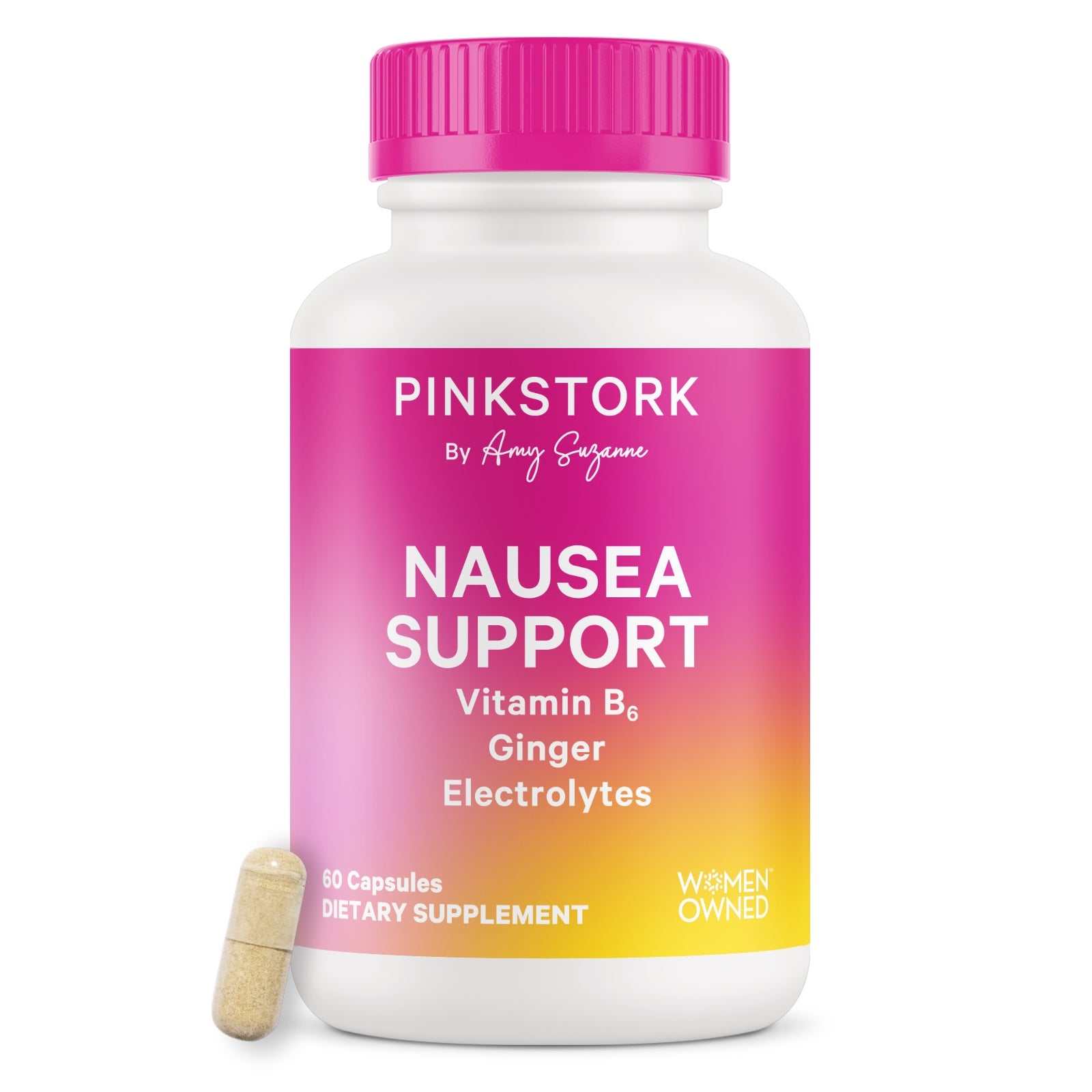 Front of nausea support bottle