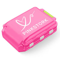 Pink container with 'Pink Stork' logo on a white background