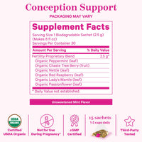 unsweetened mint fertility tea supplement facts