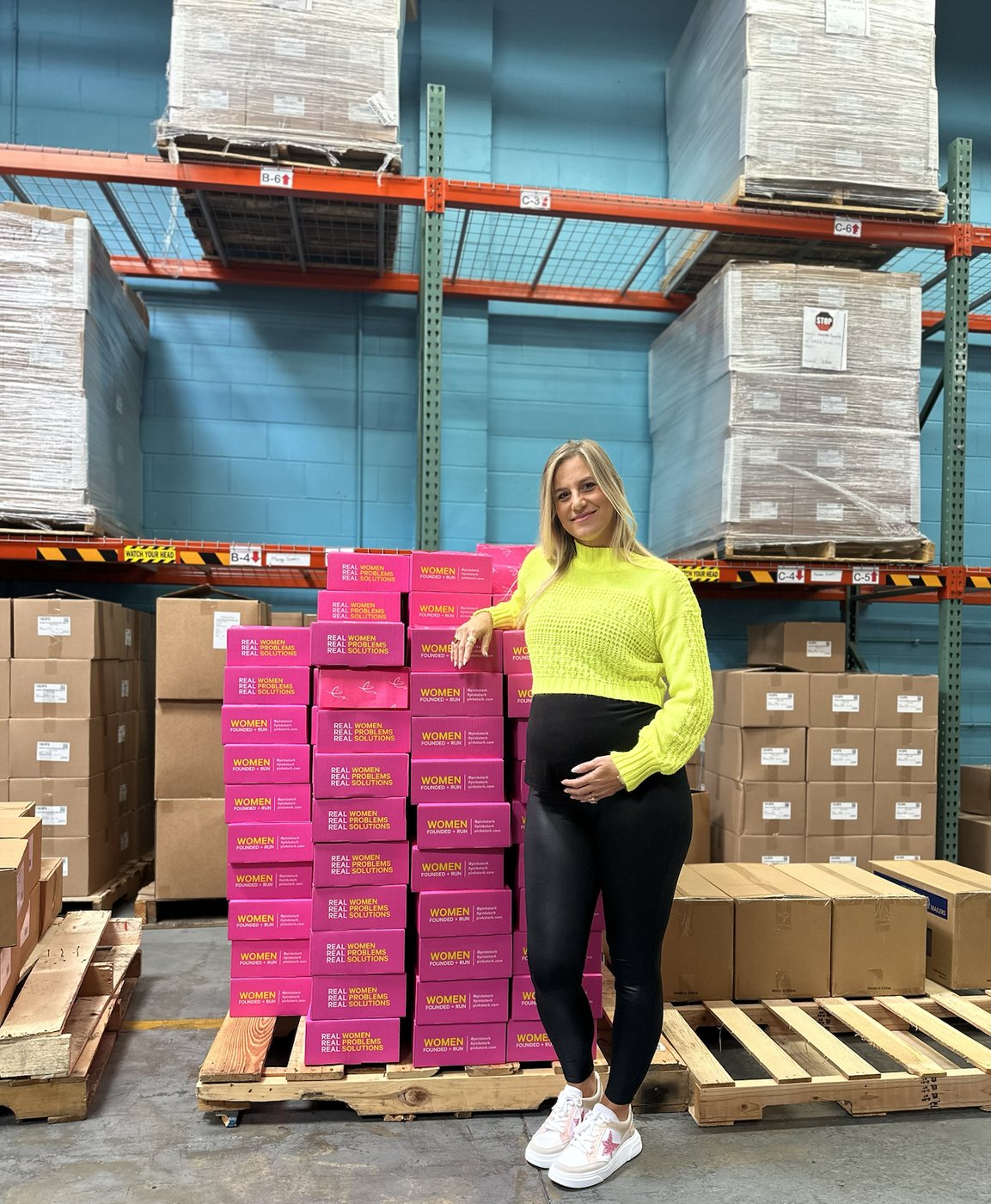 Amy pregnant in the warehouse. Where it started.